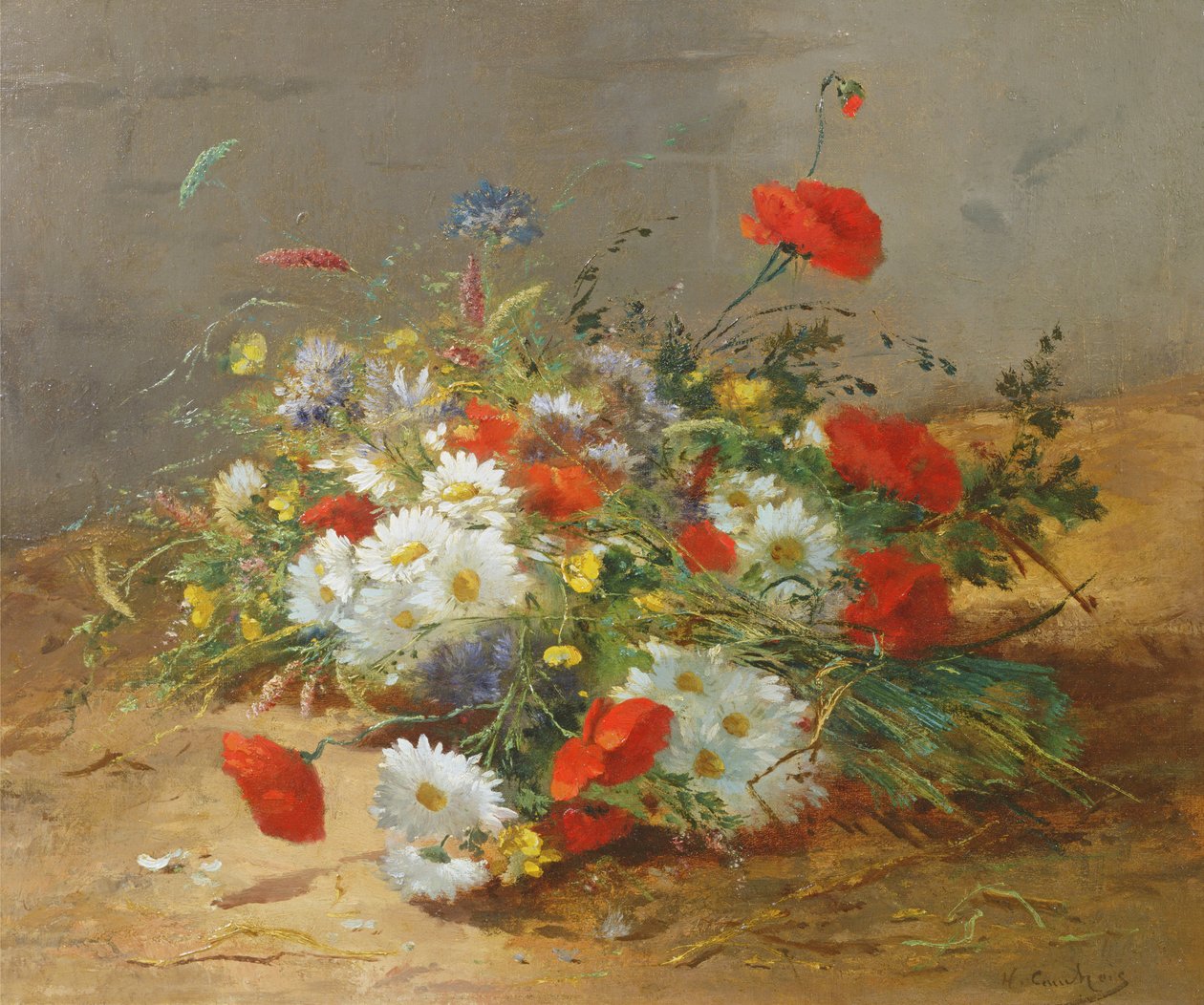 Studie om blommor av Eugene Henri Cauchois