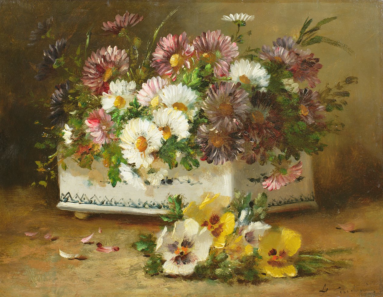 Stilleben med blommor av Eugene Henri Cauchois