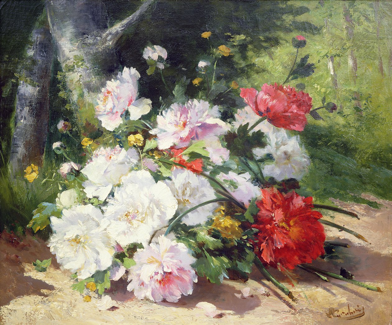 Stilleben av blommor av Eugene Henri Cauchois