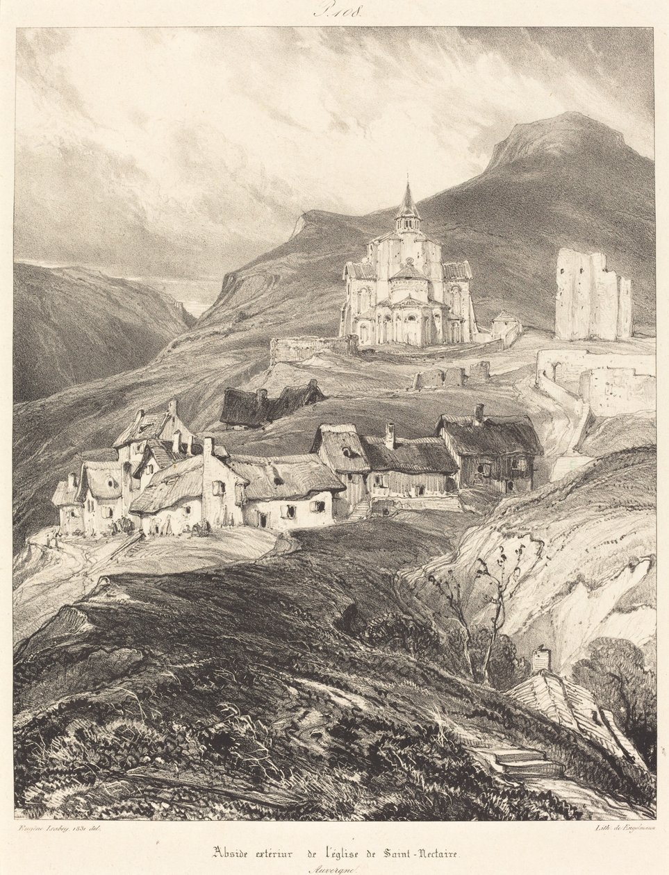 Absid av kyrkan Saint-Nectaire av Eugene Isabey