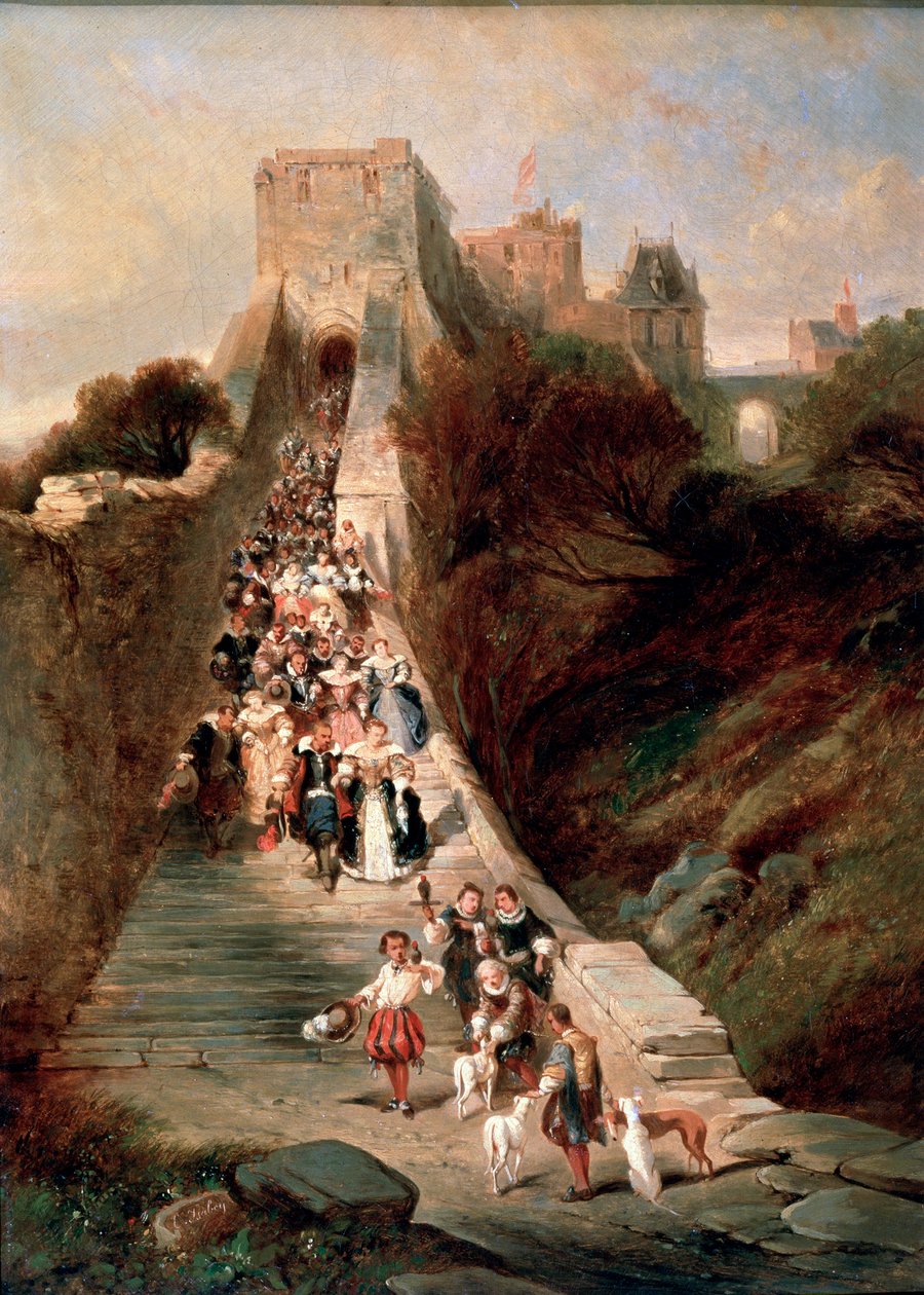 Lämnar slottet, 1800-talet av Eugene Isabey