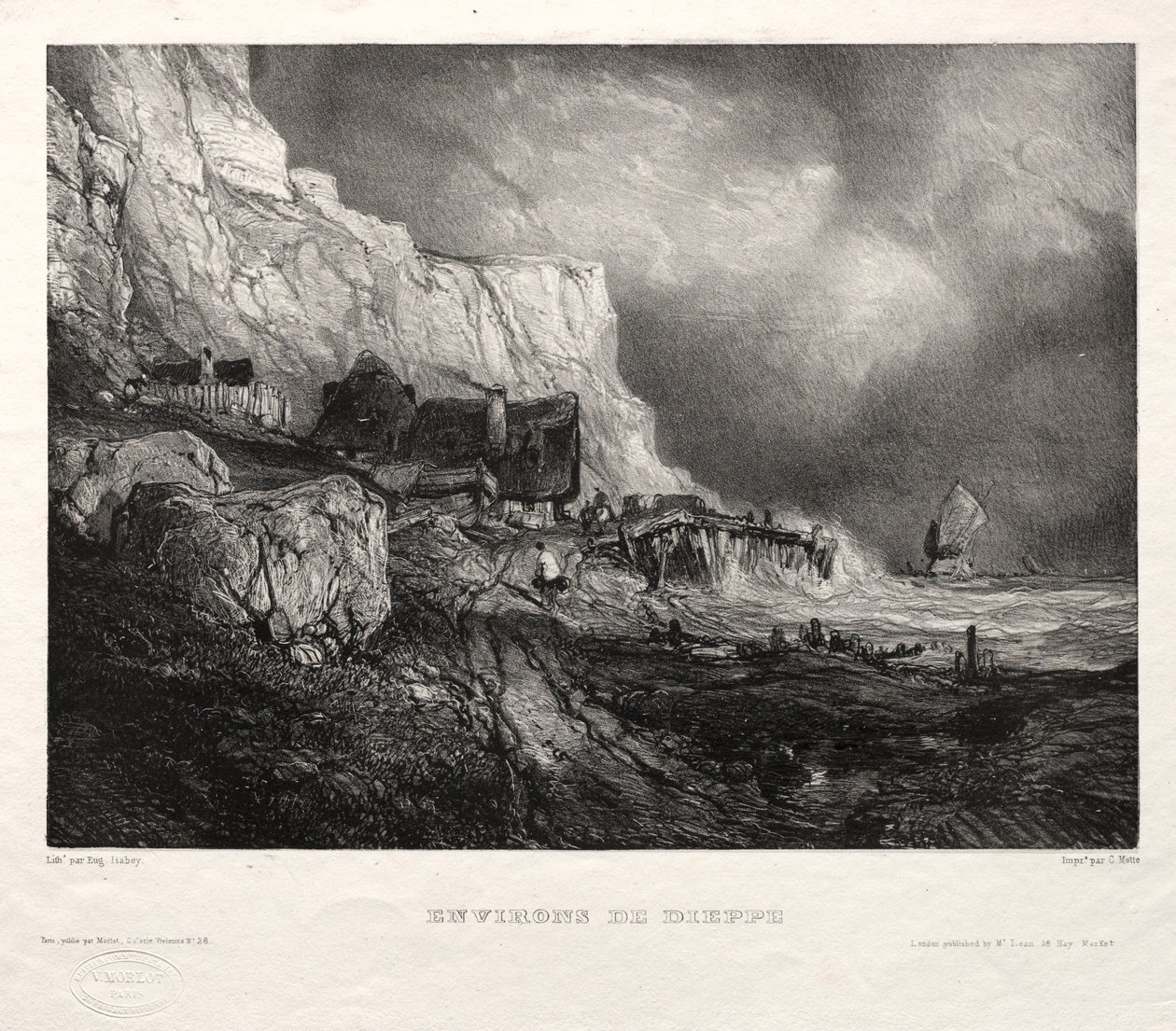 Sex Marines: Environs of Dieppe, 1833. av Eugene Isabey
