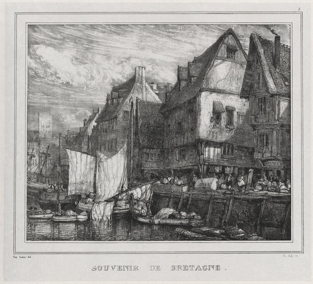 Souvenirer: Souvenir of Bretagne, skylt 5, 1832. av Eugene Isabey