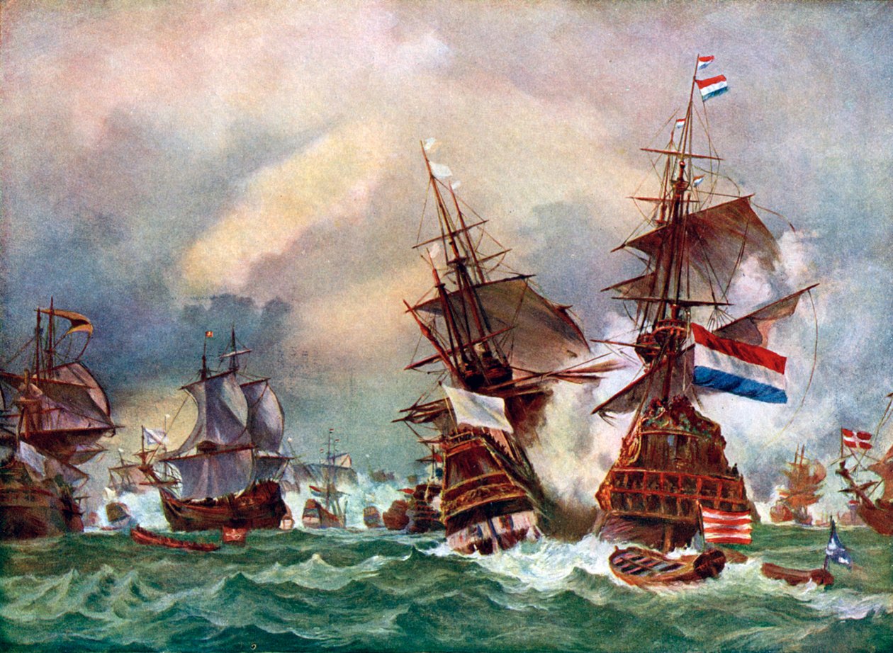 Slaget vid Texel, 1673 c1920. av Eugene Isabey