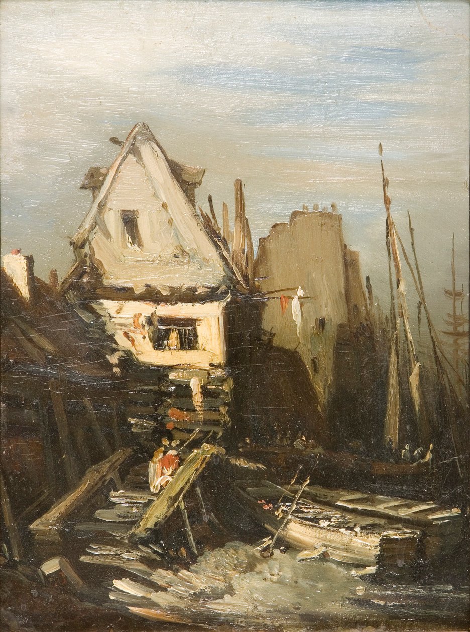 "Den normandiska hamnen", 1823-1886 av Eugene Isabey