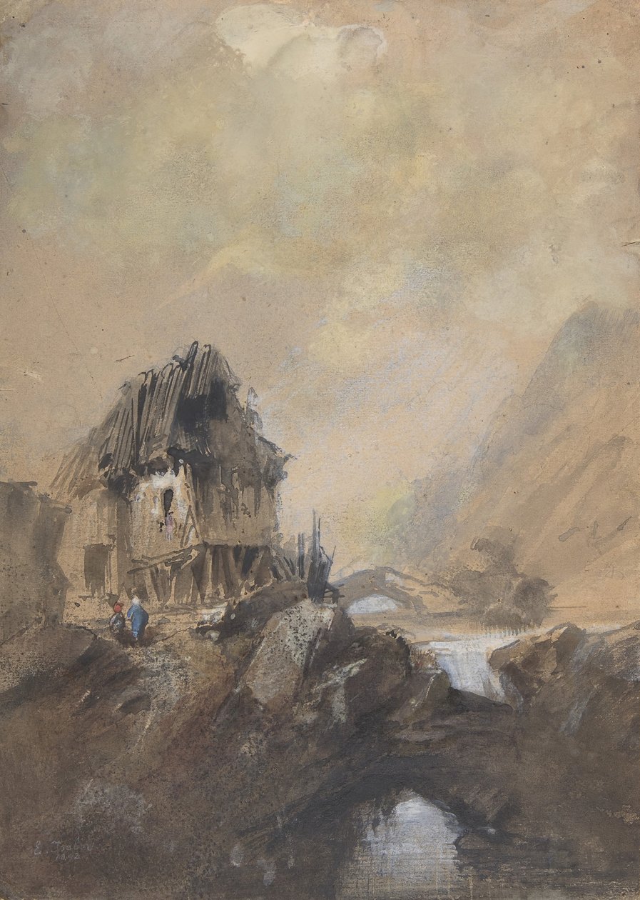 Byn i Dieppe, 1843. av Eugene Isabey