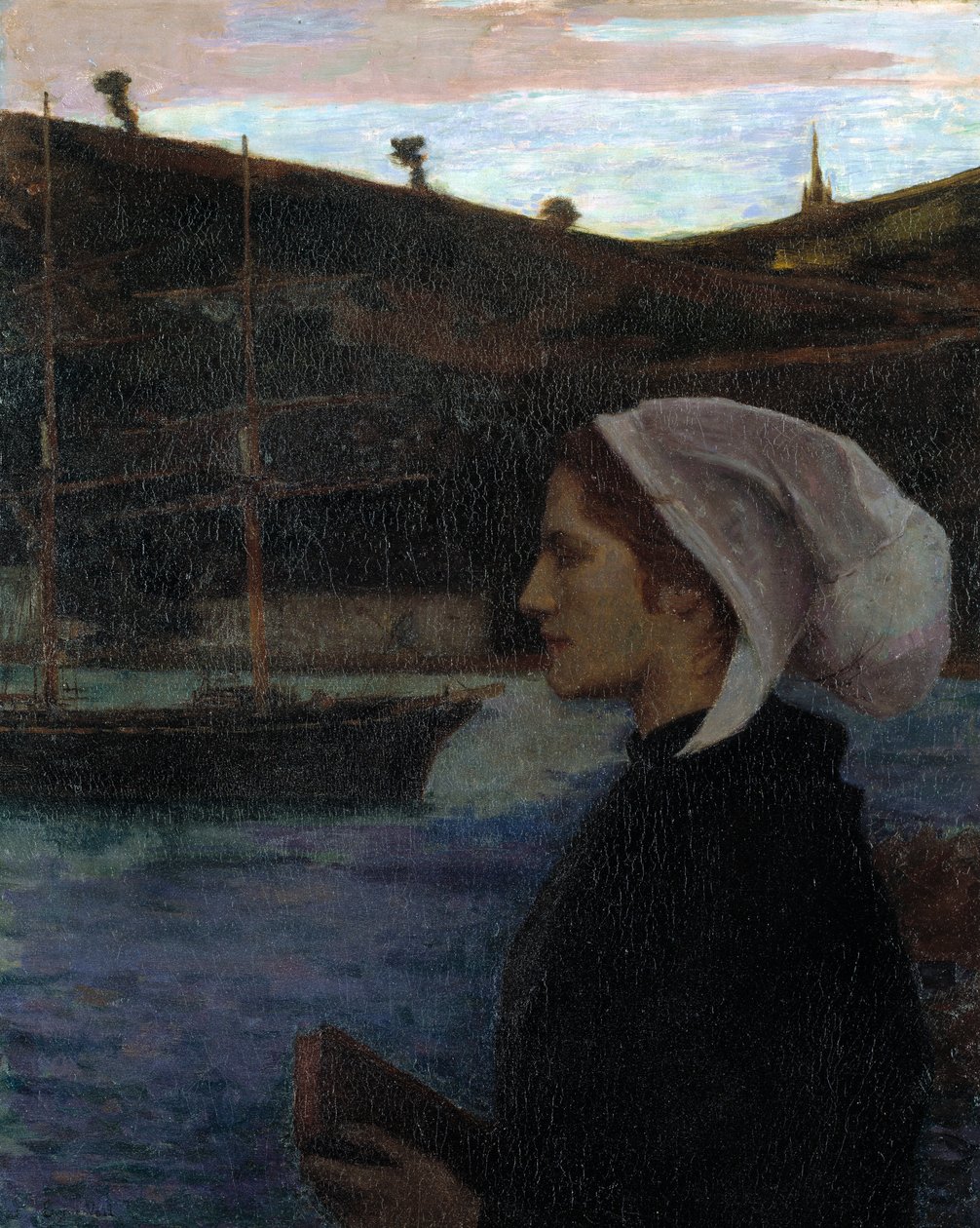 En bretonsöndag, ca. 1890. av Eugene Laurent Vail