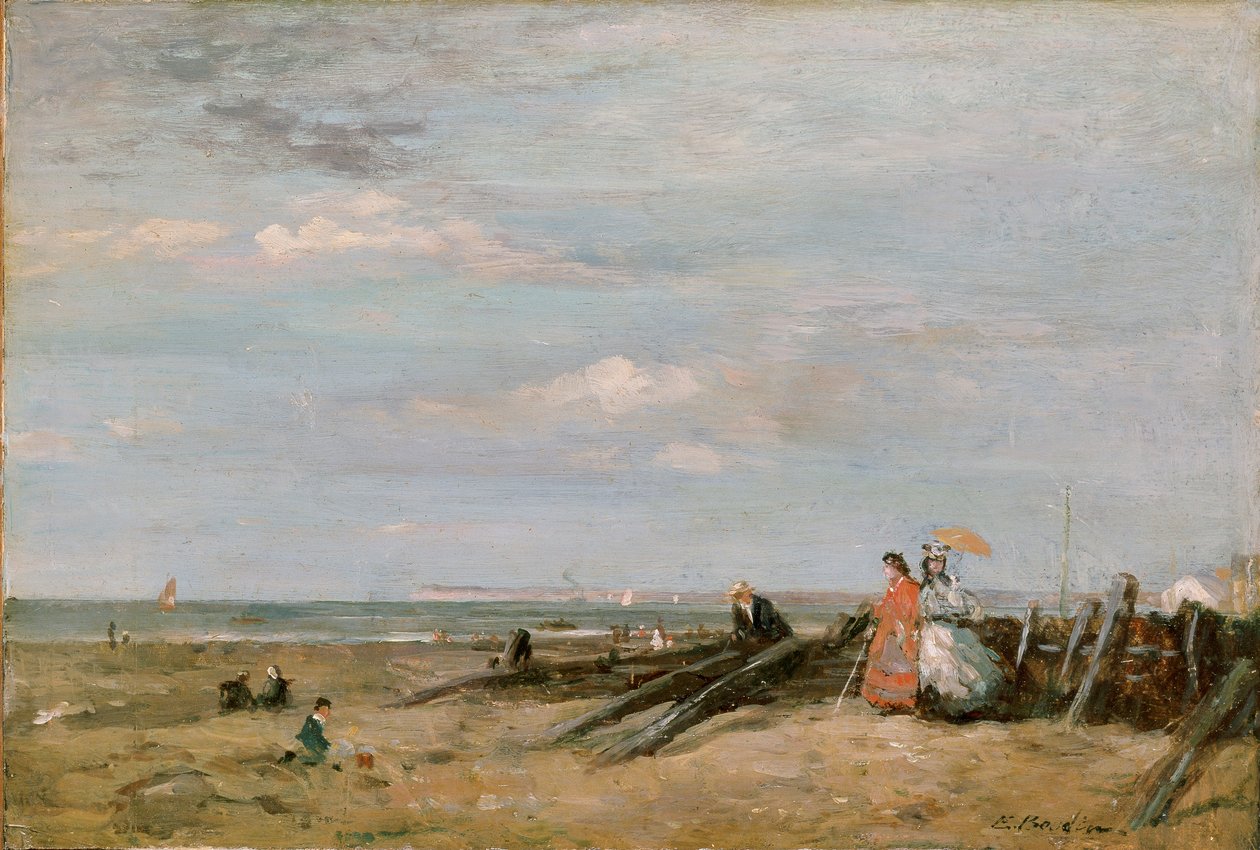 En strandscen i Trouville, 1860-talet av Eugene Louis Boudin