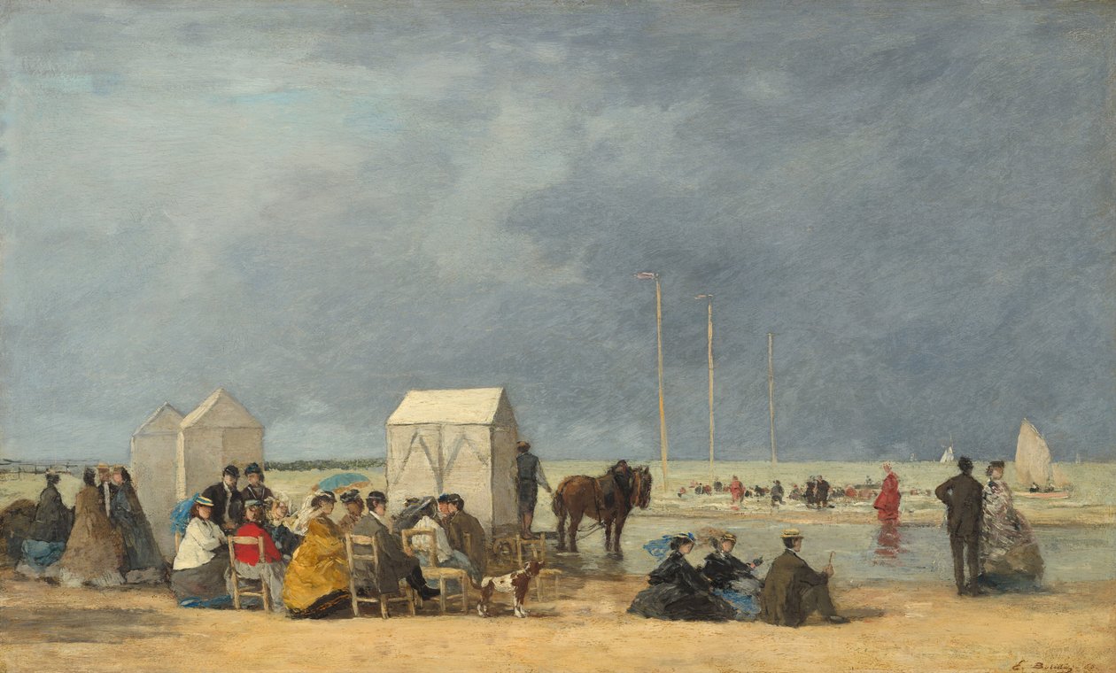 Badtid på Deauville, 1865. av Eugene Louis Boudin