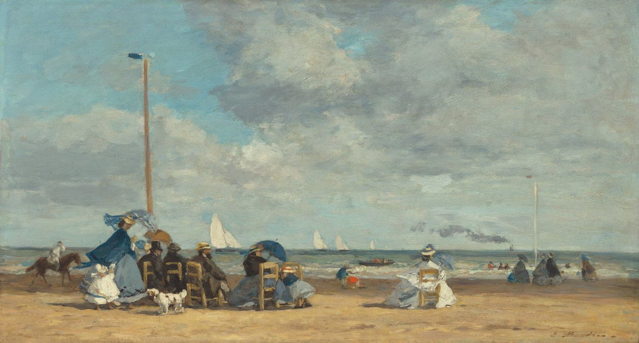Stranden i Trouville, 18641865. av Eugene Louis Boudin