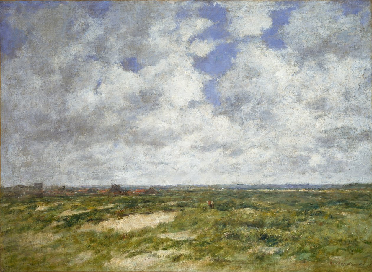 Berck, molnigt landskap, 1882 av Eugene Louis Boudin