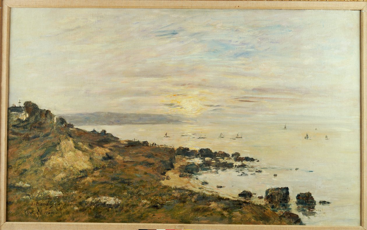 Cliffs at Benerville, Sunset, 1897 av Eugene Louis Boudin