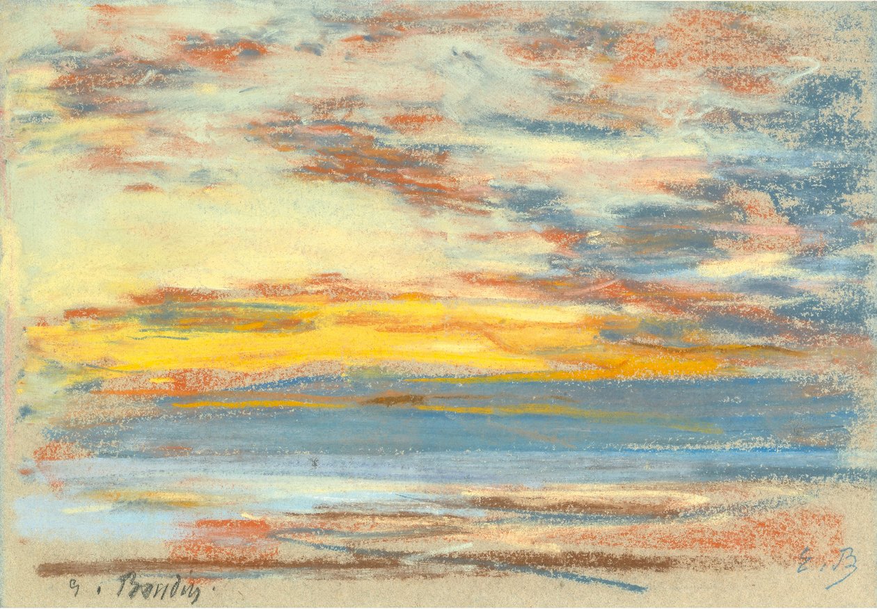 Kustlinje och himmel, ca. 1890. av Eugene Louis Boudin