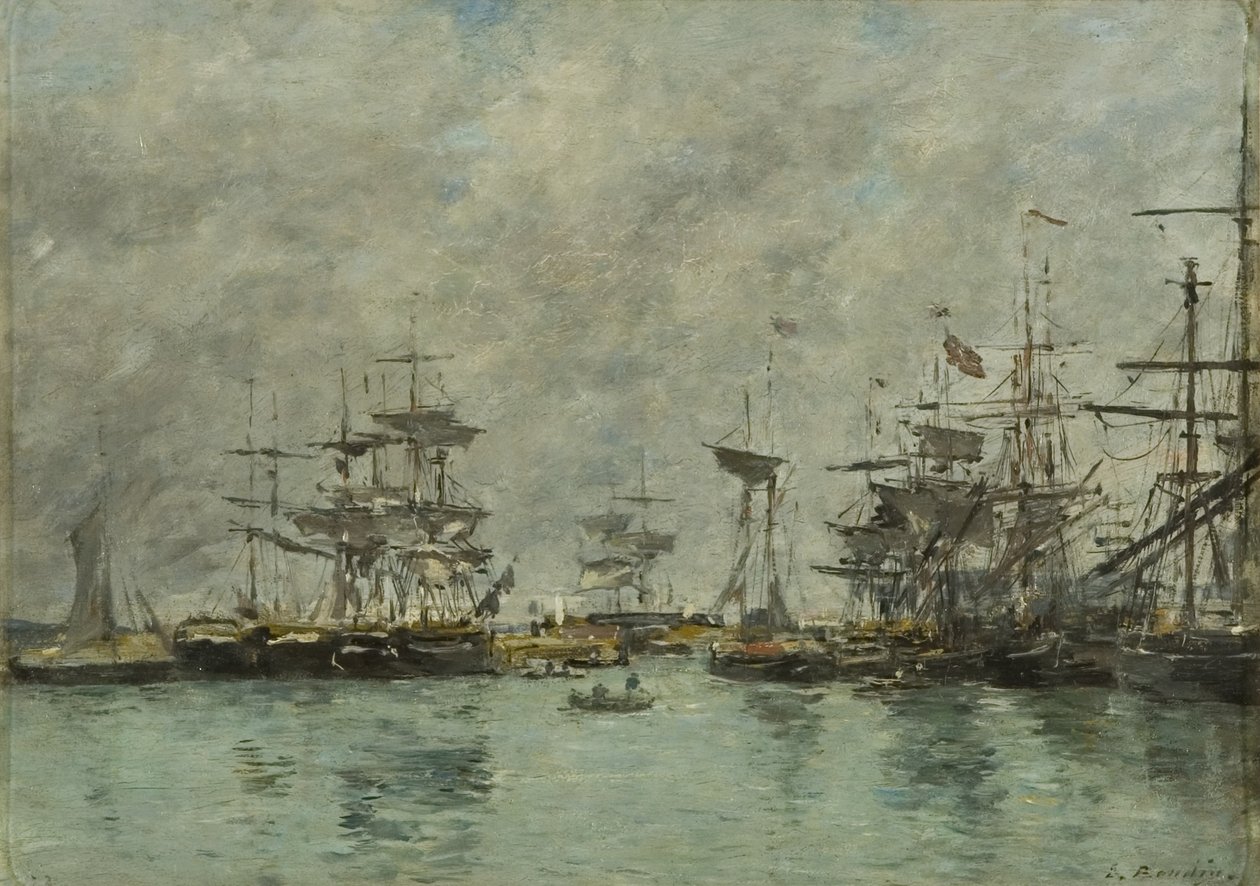 Hamnscenen av Eugene Louis Boudin