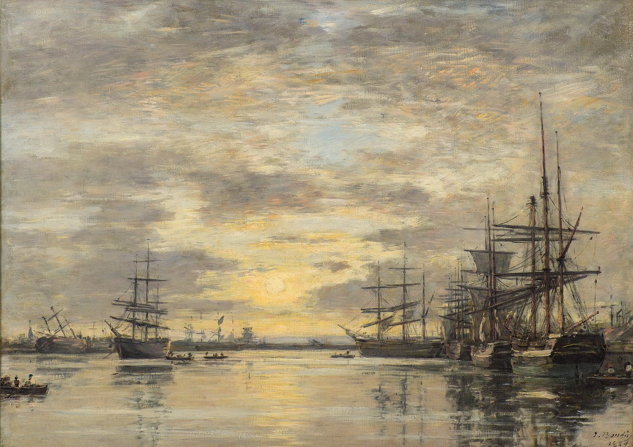 Eurebassängen i Le Havre av Eugene Louis Boudin