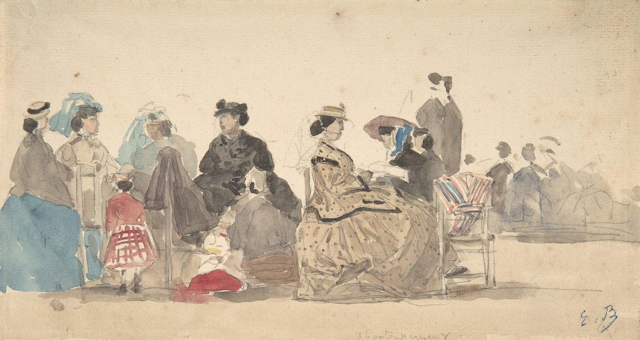 På stranden, 1865. av Eugene Louis Boudin