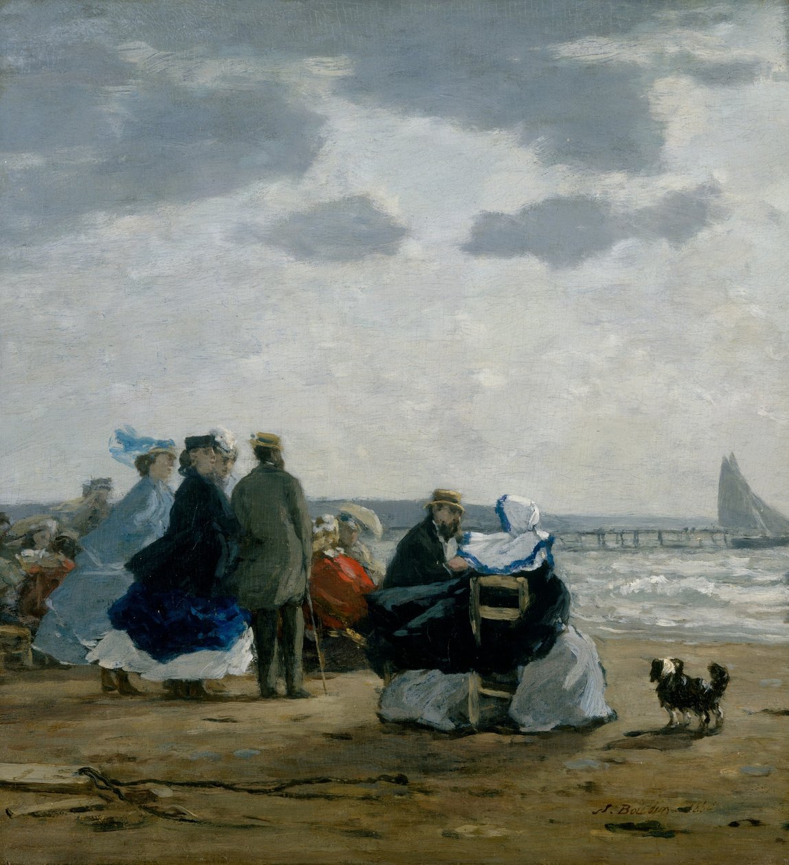 På stranden, Dieppe, 1864. av Eugene Louis Boudin