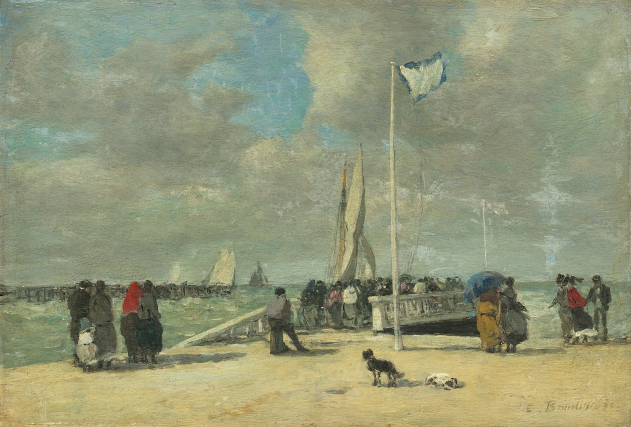 På bryggan, ca. 18691870. av Eugene Louis Boudin