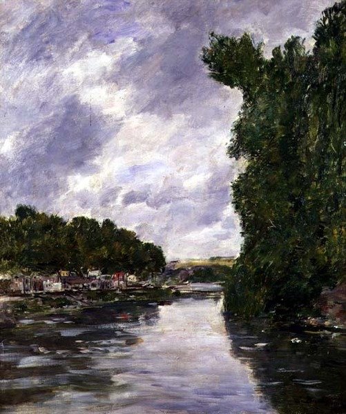 Flod nära Abbeville av Eugene Louis Boudin