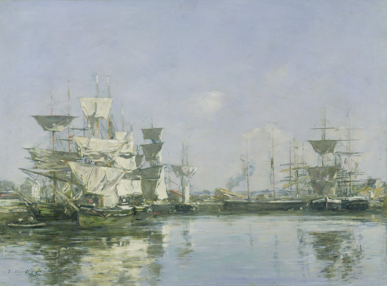 The Basin at Deauville, c.1880-85 av Eugene Louis Boudin