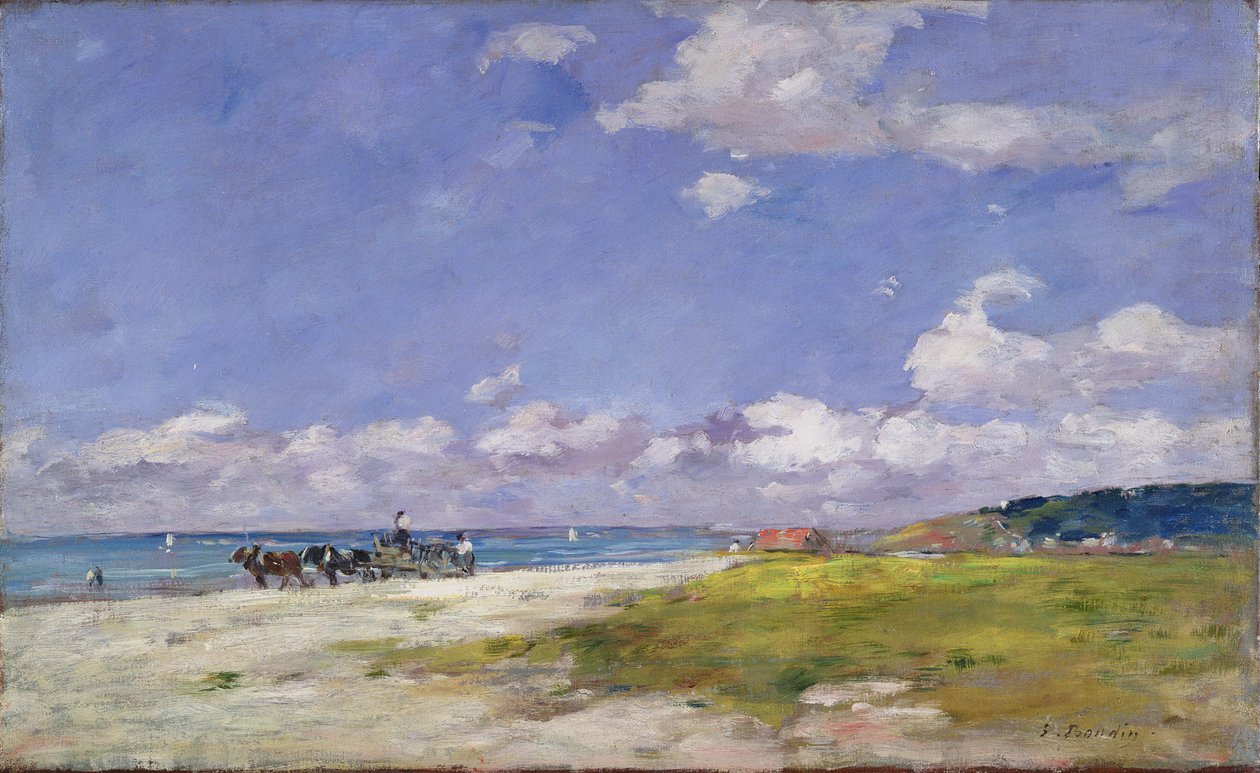 Stranden i Trouville, ca 1887-96 av Eugene Louis Boudin