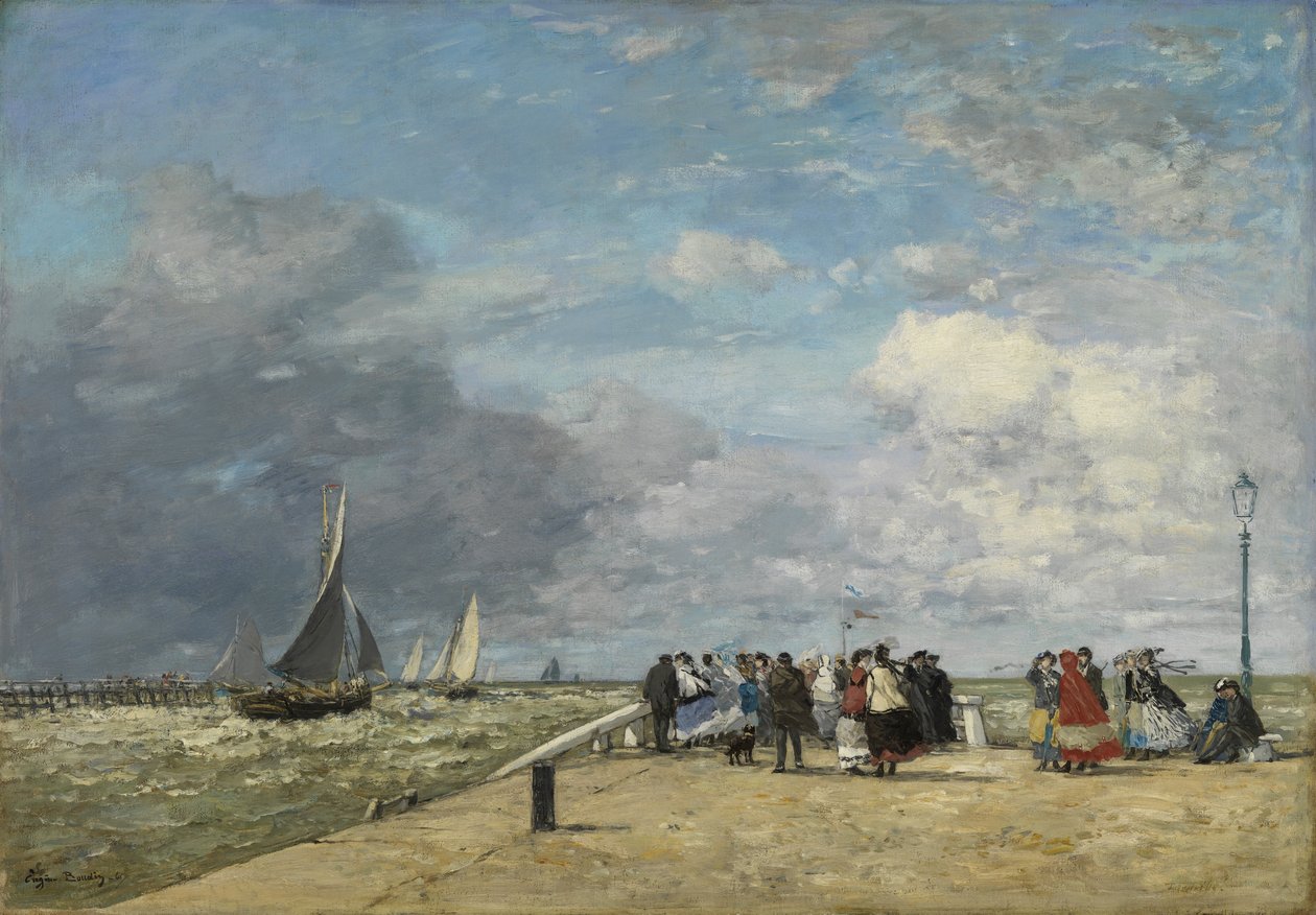 Bryggan i Trouville av Eugene Louis Boudin