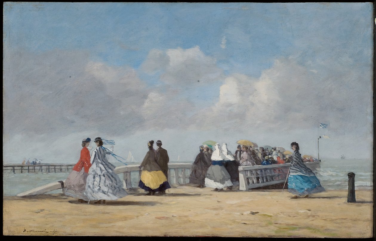 Piren i Trouville, 1864 av Eugene Louis Boudin