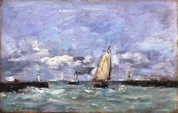 Trouville, ca 1885-90 (olja på panel) av Eugene Louis Boudin