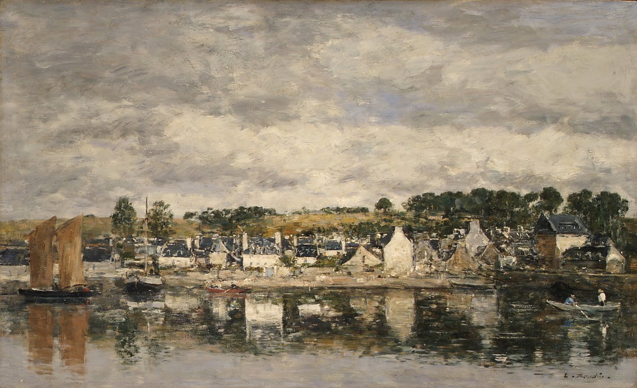 By vid en flod, troligen 1867. av Eugene Louis Boudin