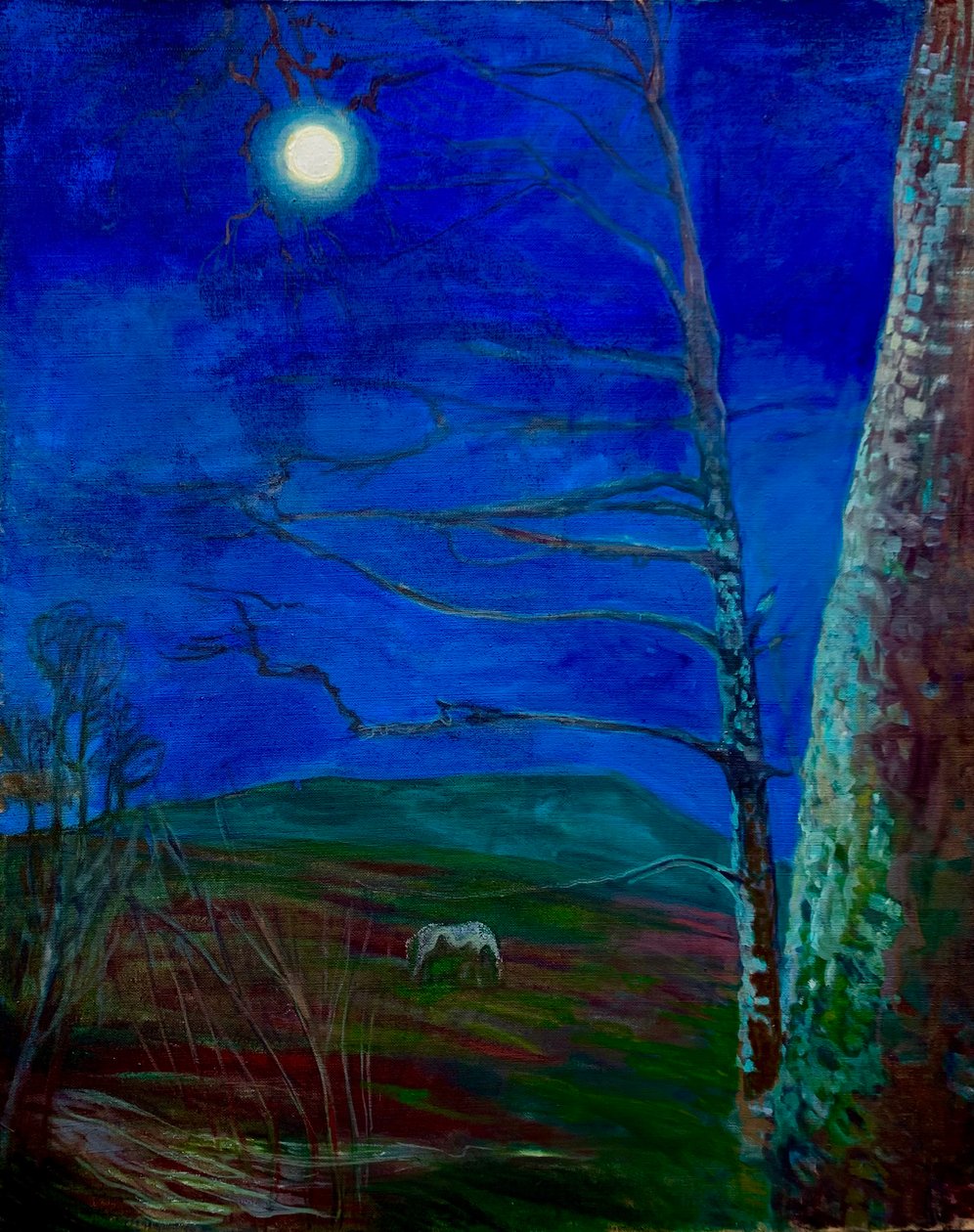 Flower Moon (målning) av Eugenie Vronskaya