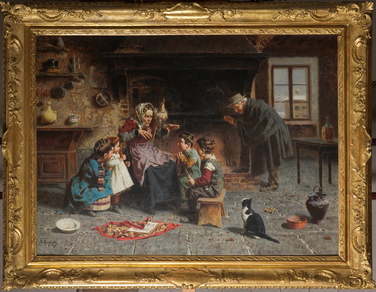 Hos mormor (olja på duk) av Eugenio Zampighi