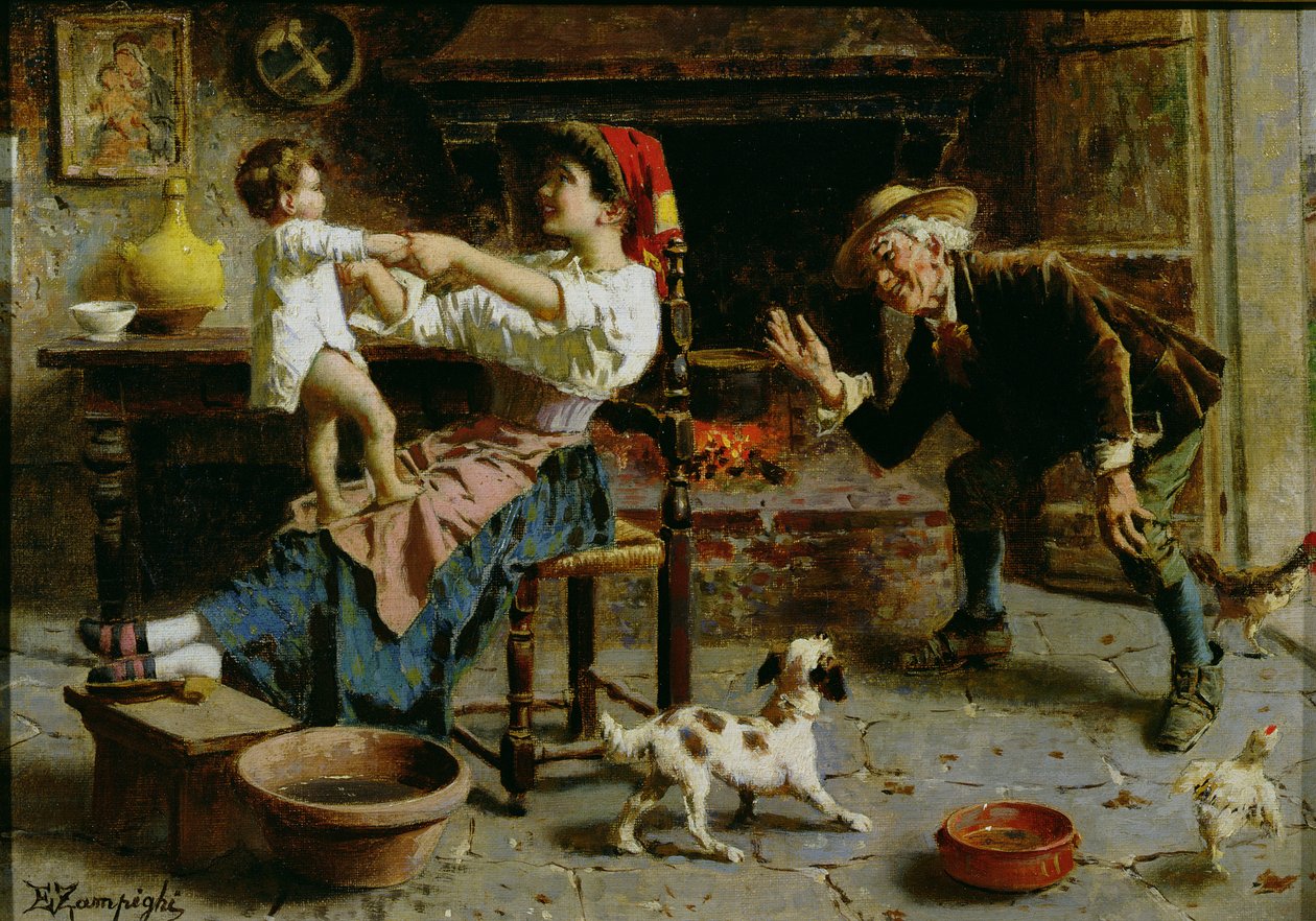 Mamma och barn av Eugenio Zampighi