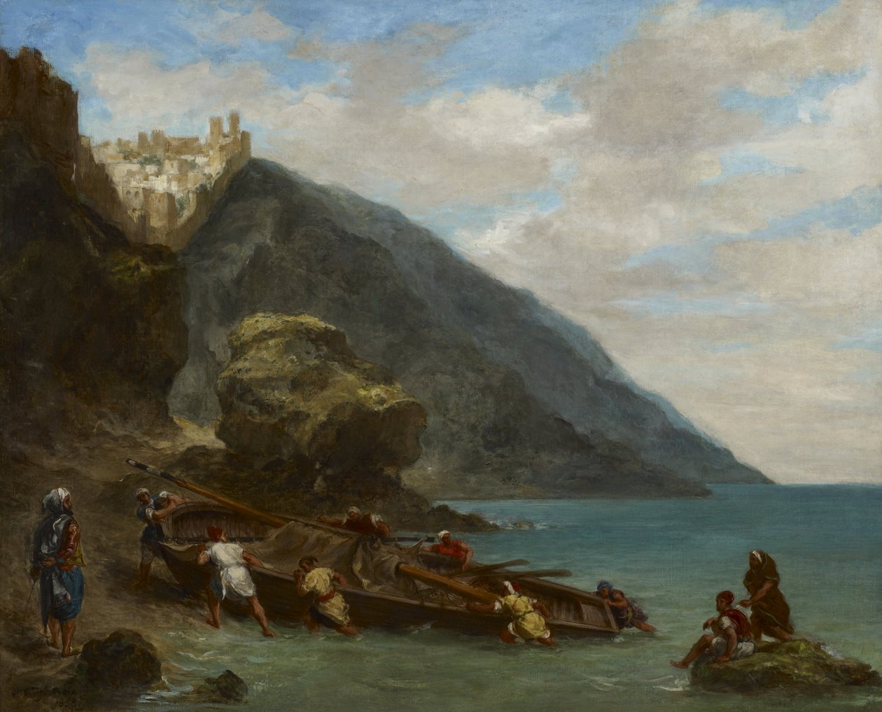 Utsikt över Tanger från havet av Ferdinand Victor Eugene Delacroix