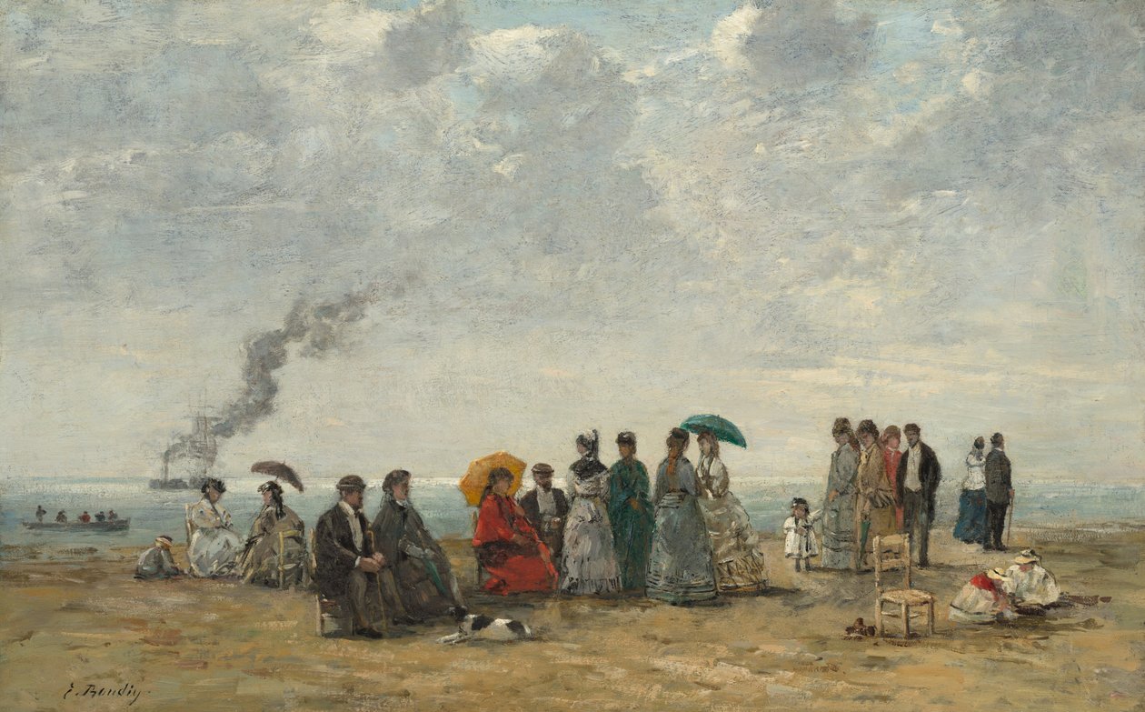 Figurer på stranden av Eugène Boudin