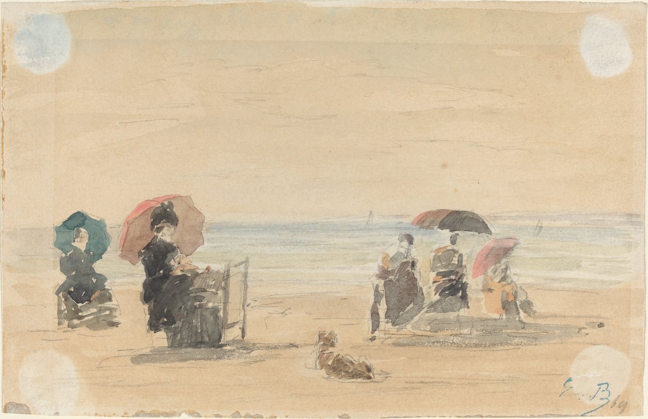 Solskydd, Trouville av Eugène Boudin