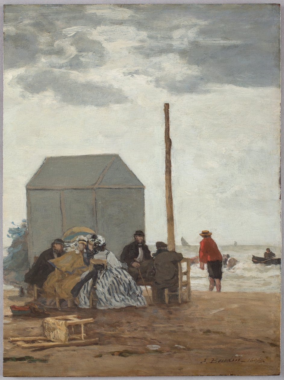 Stranden i Deauville av Eugène Boudin