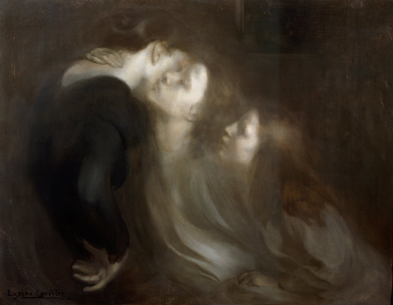 The Motherly Kiss, sent 1890-tal. av Eugène Carrière