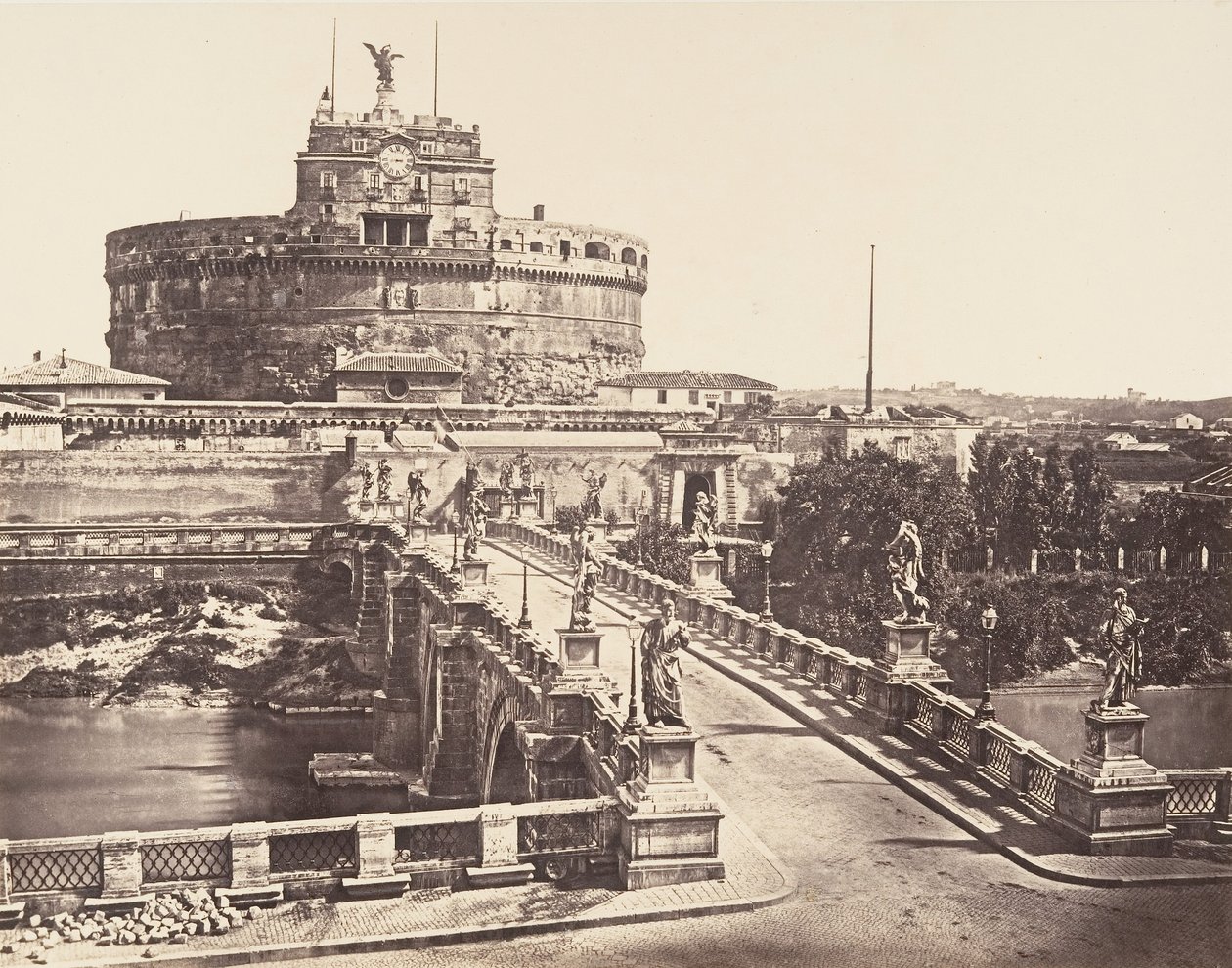 Bridge och Castel S. Angelo, 1848-52. av Eugène Constant