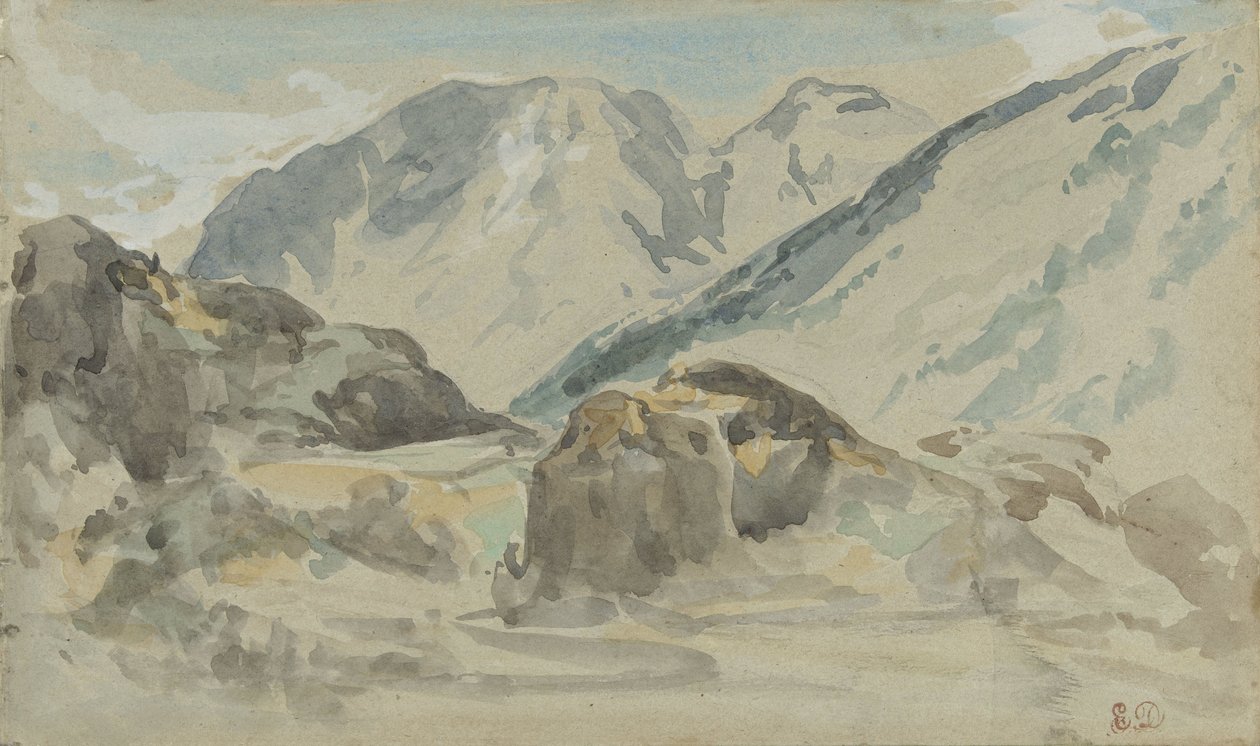 Bergslandskap av Eugène Delacroix