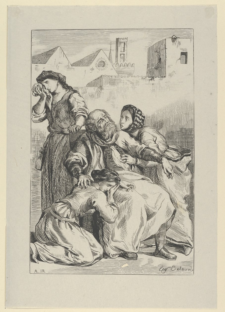 Goetz von Berlichingens död, 1845., 1845. av Eugène Delacroix