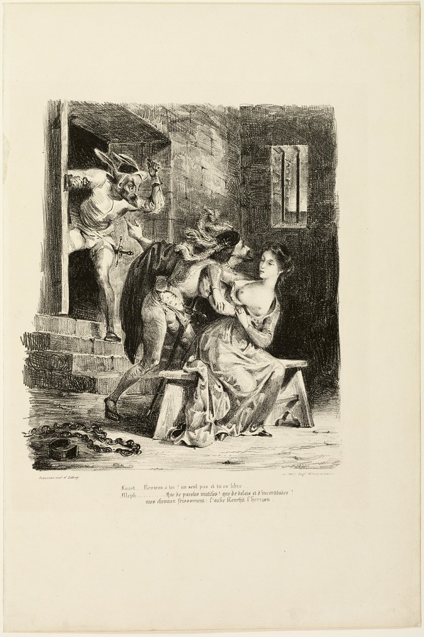 Faust i Marguerites fängelsecell, ur Faust av Eugène Delacroix