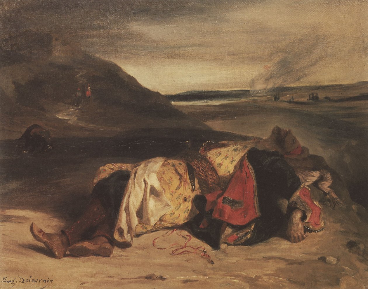 Franska: La mort de Hassan av Eugène Delacroix