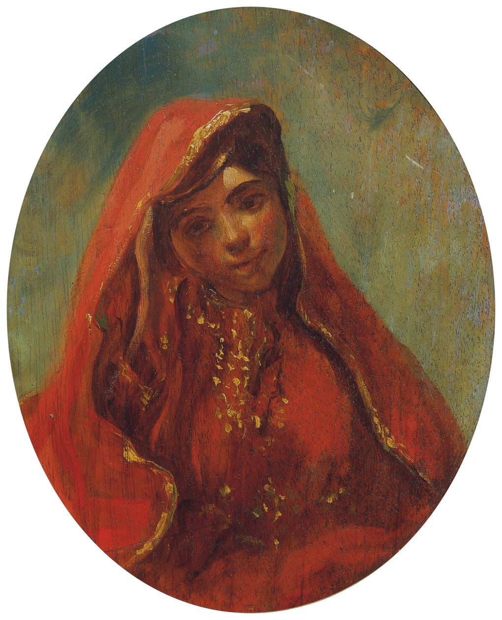 Halvfigur av en marockansk kvinna av Eugène Delacroix
