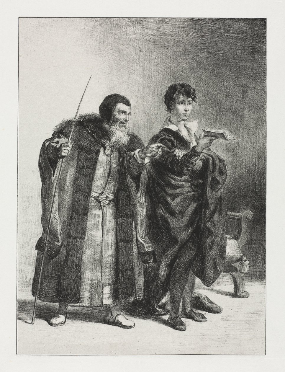Hamlet: Polonius och Hamlet av Eugène Delacroix