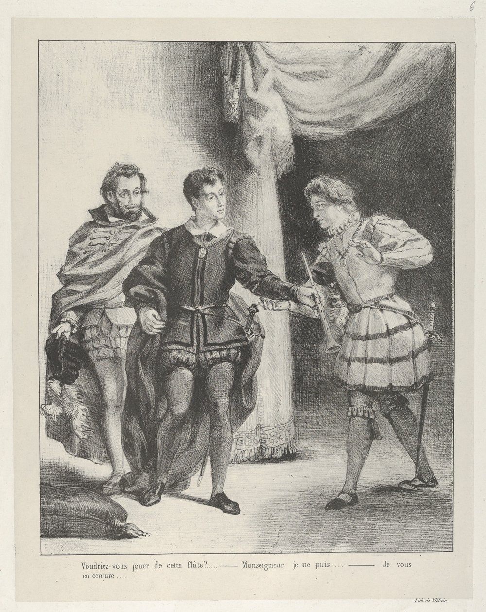 Hamlet och Guildenstern, 1834-43., 1834-43. av Eugène Delacroix