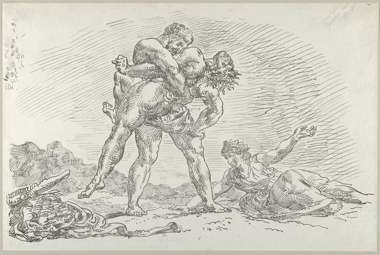 Herkules och Antaeus, 1852., 1852. av Eugène Delacroix