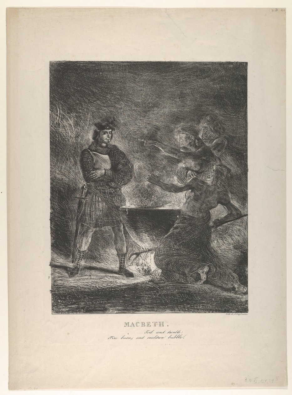 Macbeth Consulting the Witches, 1825., 1825. av Eugène Delacroix
