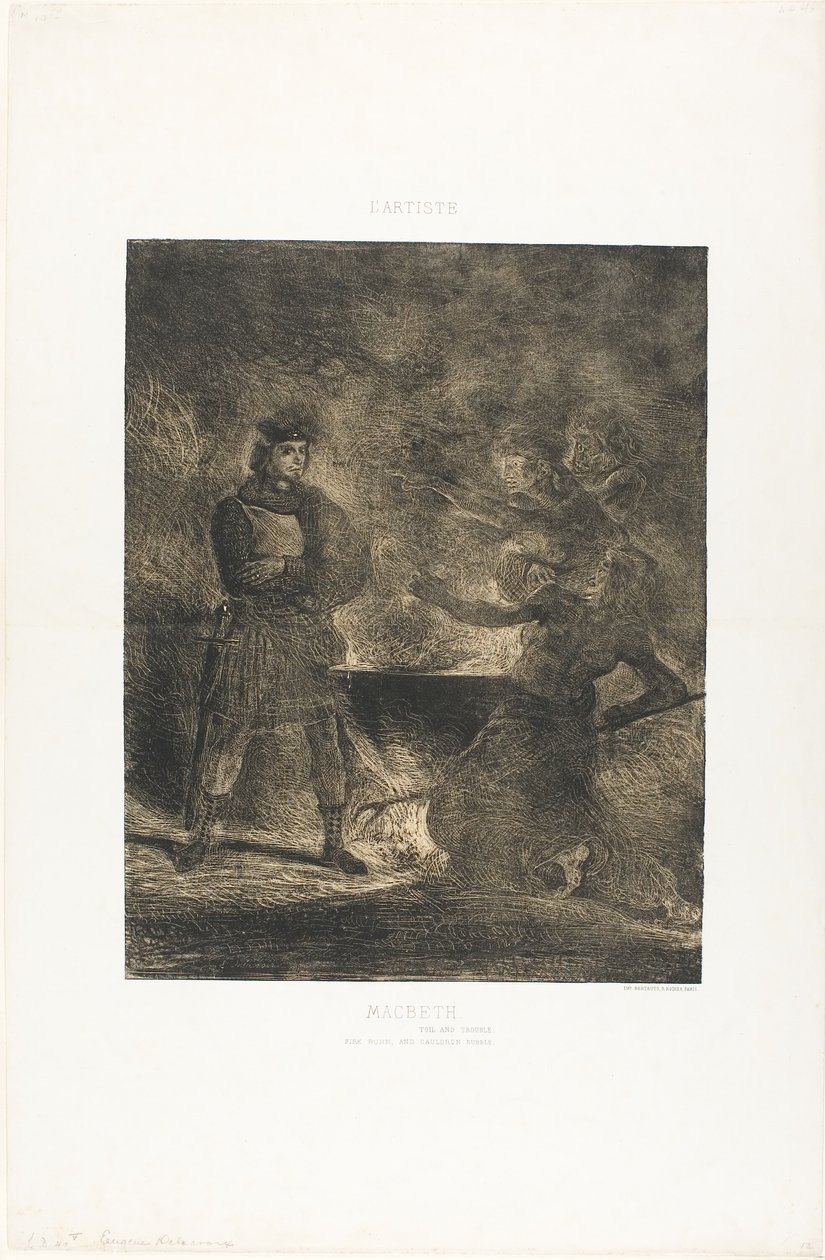 マクベスと魔女のスウェーデン語 av Eugène Delacroix