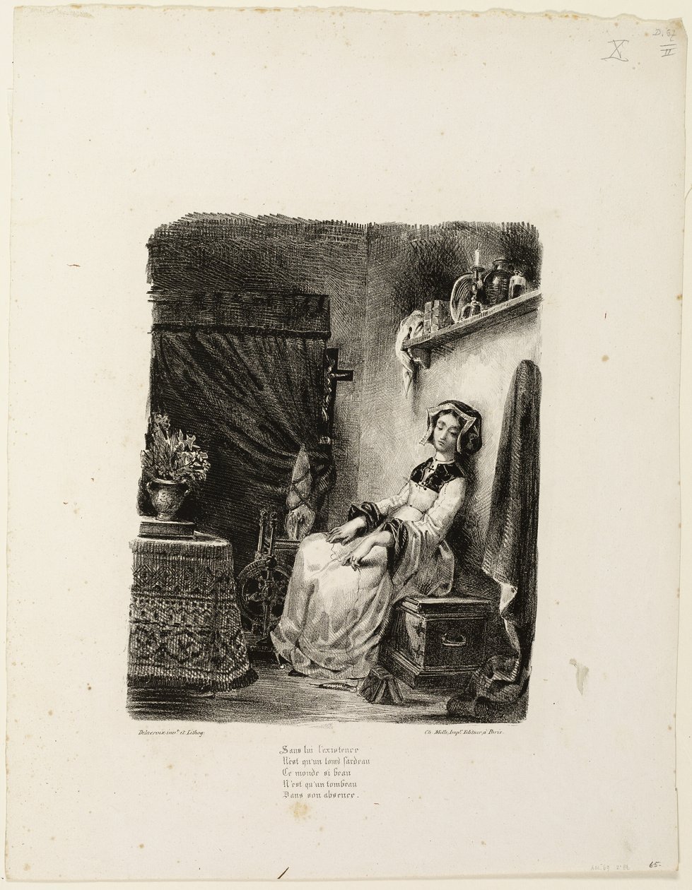 Marguerite vid spinnhjulet av Eugène Delacroix
