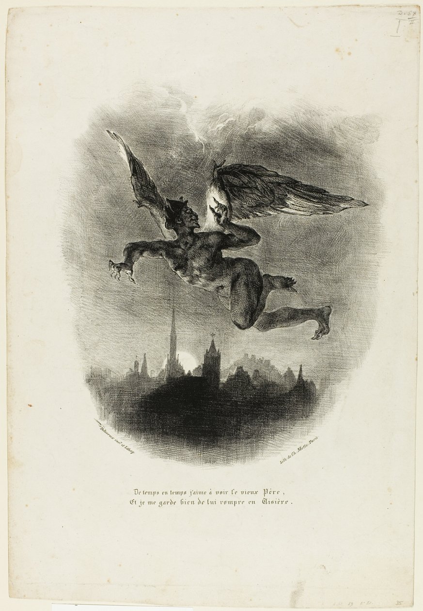 Mefistofeles flyger av Eugène Delacroix